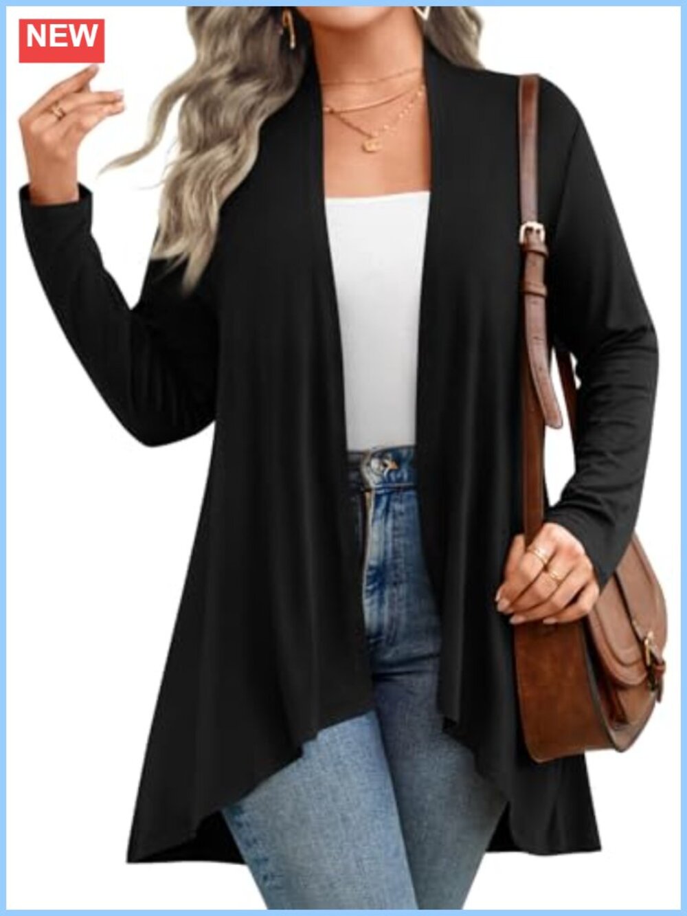 Womens Lightweight Long Knit Cardigan Kimono Sweater S-3XL